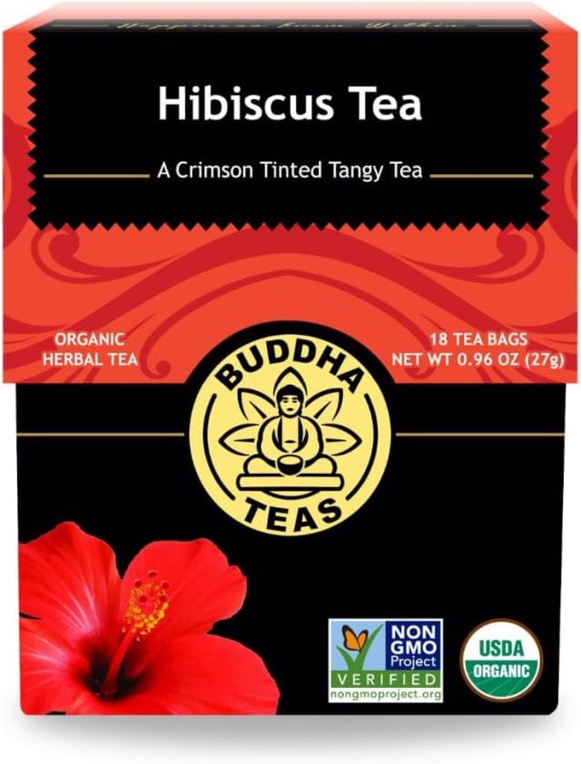 Buddha Teas Hibiscus Organic Herbal Tea – 18 Tea Bags, Fruity & Tart Antioxidant-Rich Tea